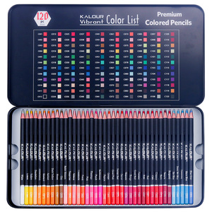 Matite da colorare con anima morbida di 120 qualità per adulti organizzate in scatola di latta di presentazione 120 forniture artistiche colorate per <span class=keywords><strong>coloristi</strong></span> - Product Image 2