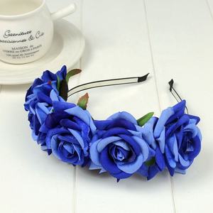 المرأة المكسيكية محاكاة زهرة ، يوم الميت هالوان ، غطاء الرأس الاحتفالي ، حرفة ملونة ، زهرة ، حزب طوق الشعر - Product Image 4