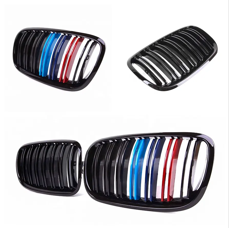 High Quality For BMW X5 E70 Front Grill Three Color Double Slat Line Grille for BMW X6 E71 M style 2007-2013