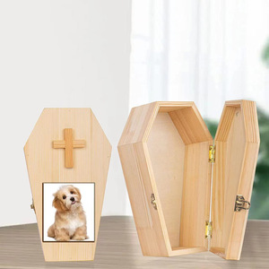 Wooden Pet <b>Urn</b> 25x15x10.5cm Gothic Style Secure Flip Top For <b>Cat</b> Dog Memorial - Product Image 2