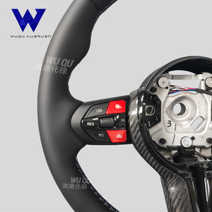 พวงมาลัยหนังคาร์บอนไฟเบอร์สไตล์รถแข่งที่กำหนดเองได้มีเครื่องหมายสีแดงเหมาะสำหรับ F30 BMW F10 G20 M2 M3 <span class=keywords><strong>M5</strong></span> X3รุ่นต่างๆ - Product Image 6