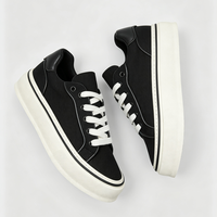 Chaussures décontractées blanches personnalisées Hambo avec logo, pointures 39-44, chaussures de skate classiques blanches et noires en cuir PU pour hommes