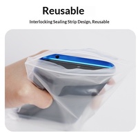 Pochette de téléphone étanche et anti-poussière à fermeture éclair en PE, compatible écran tactile, fournie par le fabricant, pour écouteurs, personnalisable