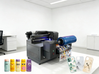 Nueva Impresora de Etiquetas UV Semiautomática de Rollo a Rollo A3 con Cabezal de Impresión DX7 para Carcasas de Teléfono, Botellas, Etiquetas, Pegatinas y TPU