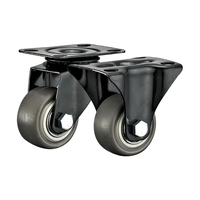 1.5 2 "Petites roulettes TPR légères équipées de freins, silencieuses et respectueuses du sol pour les mini chariots de stockage Chariots utilitaires légers