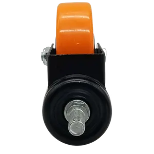 2024 High Quality Universal Screw Orange Medium PU 5-inch Cart Shopping Wheel Caster