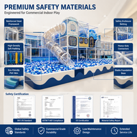Equipo de Juegos para Interiores, Diseño Personalizado en Color Blanco Acuático, Tobogán con Temática Oceánica, Túnel de Gateo, Certificación CE, ASTM EN1176, FEC, Operador