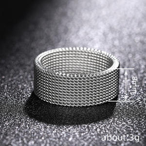 Dj075 Geometric Stainless Steel <b>Ring</b> Modern Unisex Fashion Jewelry Gift <b>Plain</b> Design For Men Women - Product Image 5