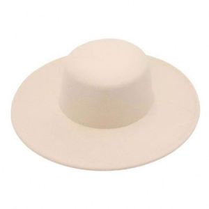 2023 New <b>Flat</b> Top Polyester/Cotton Fedora Bowler <b>Hat</b> Jazz French Wide Brim Unisex Four Seasons Custom Wholesale - Product Image 3