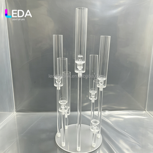 LEDA 8-arm Clear Acrylic Wedding Candle Holder <b>Candelabra</b> Wedding Centerpiece for Events Decor - Product Image 1