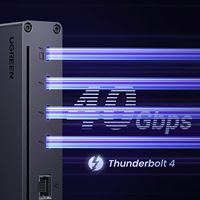 Base de Conexión UGREEN Thunderbolt 4 8 en 1, 40Gbps, Hub TBT4, 3 Puertos TB4, Doble Salida 4K 60Hz, Salida Única 8K, Carga Rápida de 85W, Gigabit Ethernet