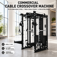 Machine de musculation multifonctionnelle à câbles croisés pour salle de sport, double pile de poids de 70 kg, équipement d'entraînement de force en tube d'acier
