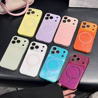 Étui de téléphone magnétique en TPU PC brillant et coloré pour iPhone 18 17 Pro Max 16 15 – Coque de protection antichoc