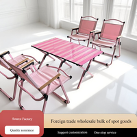 Chaise de camping pliante moderne et colorée en tissu Oxford pour l'extérieur, rose, bleu, vert, ensemble table et chaises de pique-nique Kermit, mobilier d'extérieur