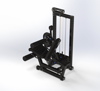 Machine de musculation commerciale robuste à charges guidées, trois fonctions : extension et flexion des jambes assises, pour les ischio-jambiers