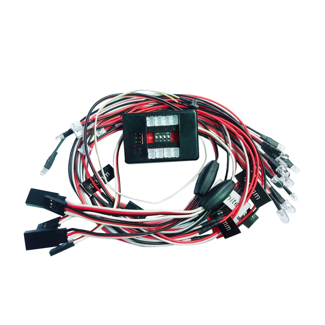 LED Light Kit Brake + Headlight + Signal Fit RC Car truck 1/10th 2.4ghz PPM FM 12PCS Light Remote control model car turn signal