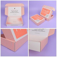 Cajas de Envío de Cartón Corrugado Personalizadas Reciclables con Temática de Boda en Color Coral y Blanco, con Logotipo Impreso