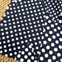 Tissu en coton Salt Shrink 80 g/m² blanc à pois, sans repassage, en stock, pour robe, chemisier, jupe, largeur 50 pouces