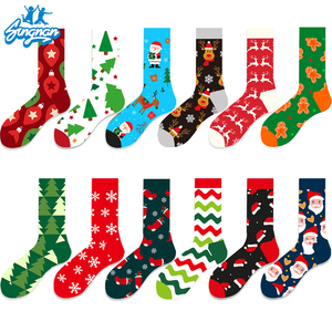 Vente en gros de chaussettes <span class=keywords><strong>fantaisie</strong></span> en coton habillées à la mode colorées et amusantes personnalisées Chaussettes de Noël pour père noël et femmes - Product Image 3