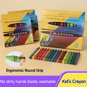 Ensemble de crayons lavables de haute qualité, 12 couleurs, non toxiques, logo/emballage personnalisable, fournitures artistiques pour enfants et écoles - Product Image 2