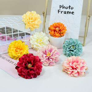 Fleurs artificielles en soie Dahlias de Dongchen Crafts, décorations pour mariage et maison, multicolores, diamètre 7 cm - Product Image 1