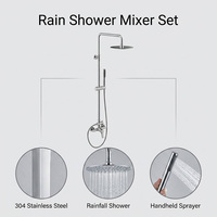 Ensemble de douche pluie en acier inoxydable 304 SUS316, mitigeur de bain et de douche brossé, robinet de douche pluie 2 fonctions avec barre coulissante réglable