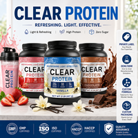 Poudre de Protéine Claire Isolat de Whey Saveur Fraise Marque Privée OEM Formule Personnalisée Sans Sucre Mélange pour Boisson Sportive