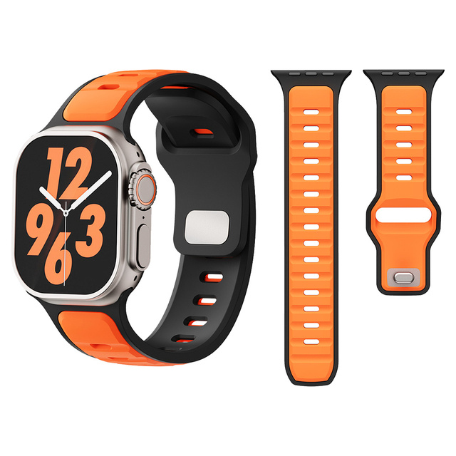 Adjustable Soft Silicone Breathable Sport Bands for Apple Watch Ultra 2 49mm Series 10 42mm 46mm Strap for Women Men Bracelets
