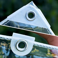 Bâche transparente anti-UV en polyester 100% enduit PVC, résistante, 0,35 mm/0,55 mm, imperméable, coupe-vent, 660 GSM, pour pergola et terrasse