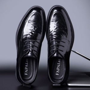 Chaussures Derby en cuir noir pour hommes FAPAI, à lacets, formelles, pour mariage, style classique, respirantes et confortables - Product Image 3