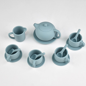 Service à thé en silicone pour petites filles, enfants, tout-petits, service à thé avec théière, tasses, accessoires de cuisine, cadeau de Noël, cadeau d'anniversaire - Product Image 3