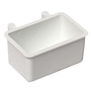 24 Pcs White Plastic <b>Small</b> and Medium Feeder for Your Pets' Cages & Houses! - Product Image 1