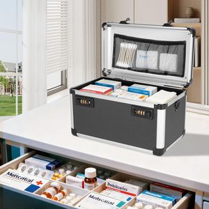 Caja de Medicamentos con Cerradura de Combinación, Caja de Seguridad para Primeros Auxilios, Estuche de Almacenamiento de Medicamentos, Caja de Seguridad para Artículos Personales para Hospital, Hogar y Exteriores - Product Image 5