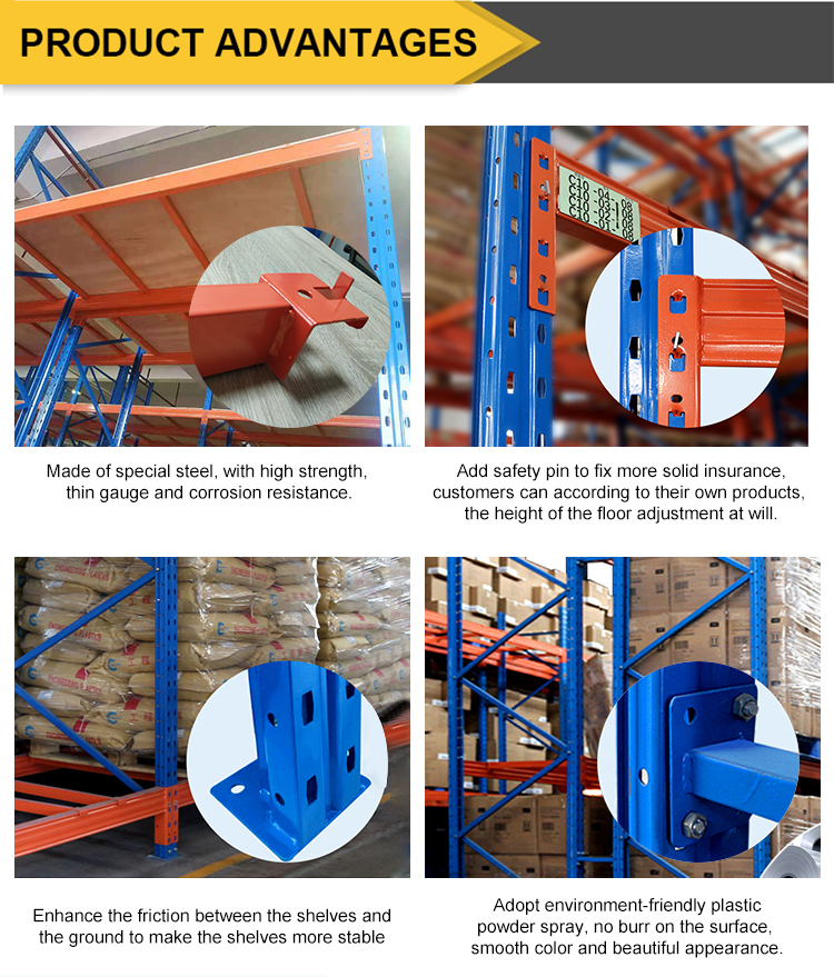 Custom Industrial Storage Rack Steel Adjustable Single Deep Pallet Rack Shelving