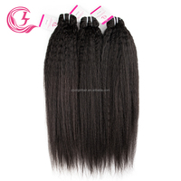 CLJhair-Lot de 3 mèches permanentes vierges noires péruviennes de 22 pouces, Yaki lisses, 100% cheveux humains avec frontal, grand stock