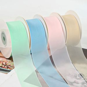 Ruban en mousseline de polyester effet gelée Zexiao 3,8 cm pour accessoires capillaires, nœuds, fleurs, emballages, sacs, fabrication artisanale DIY, Chine - Product Image 1