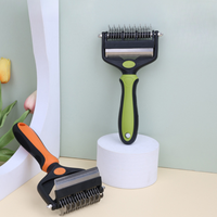 Ciseaux professionnels pour animaux de compagnie, démêlants, ergonomiques, avec poignée en caoutchouc antidérapante, brosse pour poils de chien et de chat, accessoire de toilettage pour poils emmêlés et à perdre