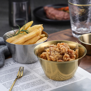304 Stainless Steel Korean Style Smoothie Cup Single Layer Conical Bowl For French Fries Ice Cream Shaved Ice Restaurant Sauce - Product Image 1