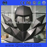 Pantalla LED con Forma de Máscara Facial, Pantalla LED Colgante de Pared con Forma de Rostro para Fondo de Escenario, Discoteca, Cabina de DJ, Bar, Espectáculo en Vivo