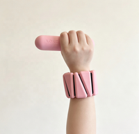 Ensembles de Pilates pour femmes, poids de cheville, haltères circulaires en silicone, poids de main, accessoires de yoga, kit de fitness rose