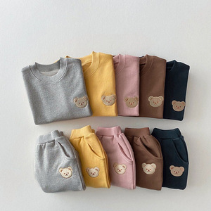 Nouvelle collection du fabricant : Ensemble 2 pièces en coton à motif ours pour bébés filles et garçons - Product Image 2