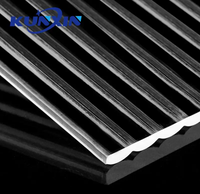Panneau en plastique à rayures épaisses Concave Clear Fluted Ribbed Acrylic Textured Sheet Interior Decoration Acrylic Sheet