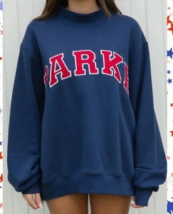 Nuovo Arrivo 2026 Felpa Lunga Oversize in Maglia Autunnale con Stampa Grafica Lettera PARKE, Pullover Casual Ampio - Product Image 1