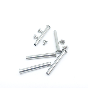 स्टेनलेस स्टील गैरमानक 4*25मिमी 4*31मिमी सेमी ट्यूबलर रिवेट फ्लैट राउंड हेड पुरुष महिला डबल कैप रिवेट्स - Product Image 5