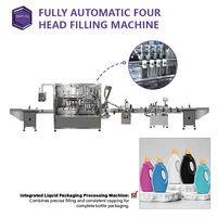 Machine de remplissage automatique à 4 têtes contrôlée par PLC, haute efficacité, pour bouteilles d'huile et de liquides, avec une productivité élevée