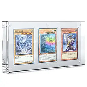 JERY Premium Magnetic Acrylic Trading Card Holder Case Storage Display 3 Pack ETC Pokmon Sports Card Frame Display