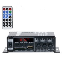 Amplificador de Potencia para el Hogar, 220V 12V, Amplificador de Potencia con Radio FM y Ranura para Tarjeta de Coche