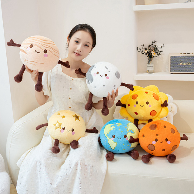 Cute Planet Moon Earth Saturn Mars Globe Fur Toy Doll Puppet Children's Pendant