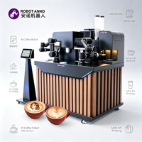 Nouveau bras robotique à double axe 6 axes pour le café |   Kiosque à café en libre-service 24h/24 sans personnel avec latte art personnalisé et 28 saveurs