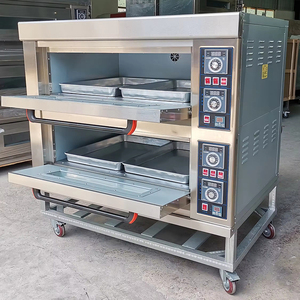 ダブルデッキステンレス鋼電気商業オーブンベーカリー機器ピザデッキオーブン電気パンオーブン - Product Image 1